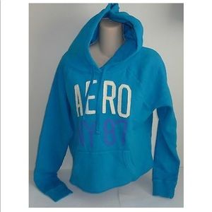 Cropped Blue Aeropostale Hoodie
